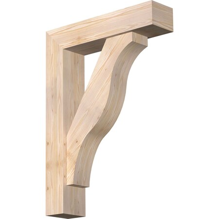 Funston Block Smooth Bracket W/ Offset Brace, Douglas Fir, 7 1/2W X 32D X 44H